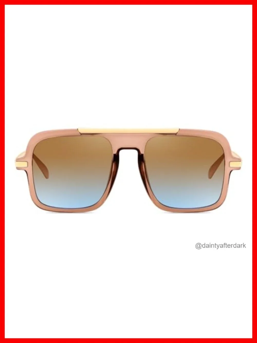 Retro Square Aviator Sunglasses for Women Men Trendy 70s Shades